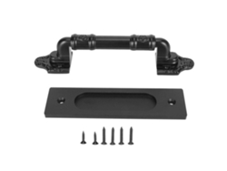Tirador Para Puerta Corredera, Resistente, Negro, De Metal Sin Ranuras Y Empotrado Para Diferentes Aplicações E Usos