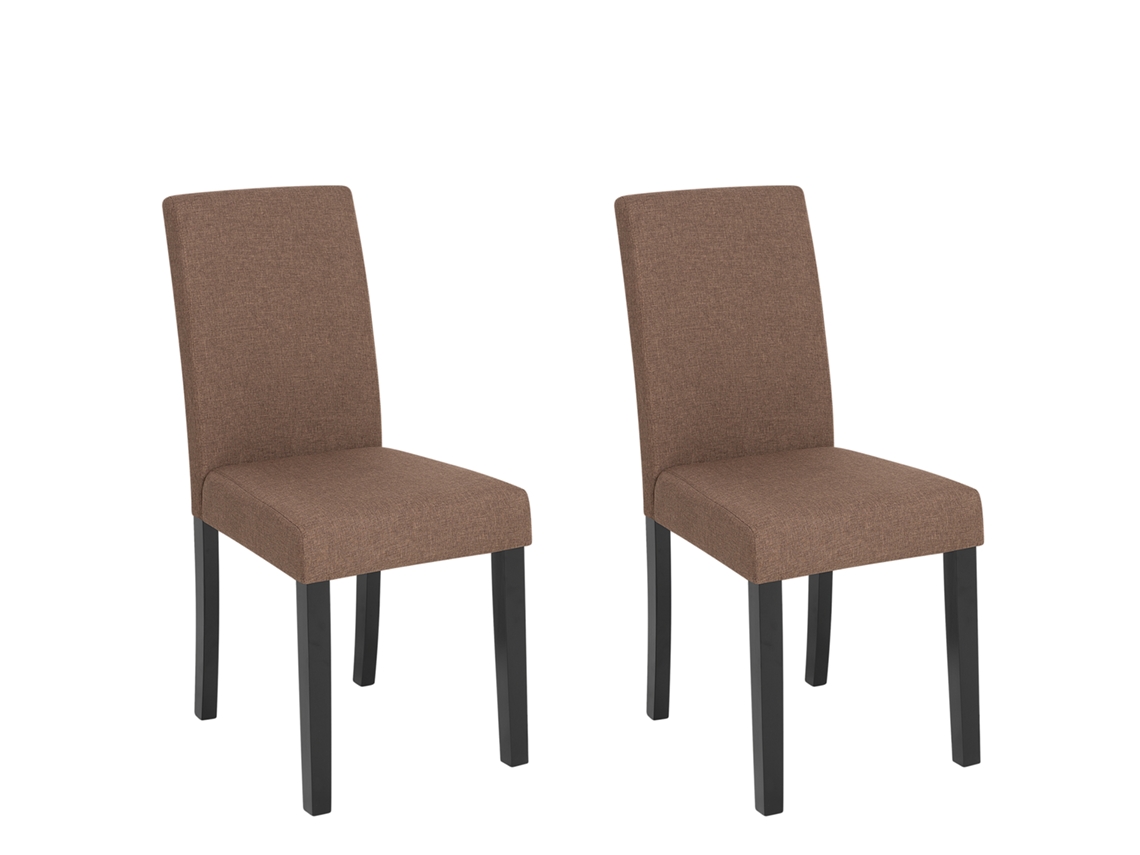 Confortável conjunto de cadeiras de jantar BELIANI Broadway de Poliéster Castanho 44x45x92
