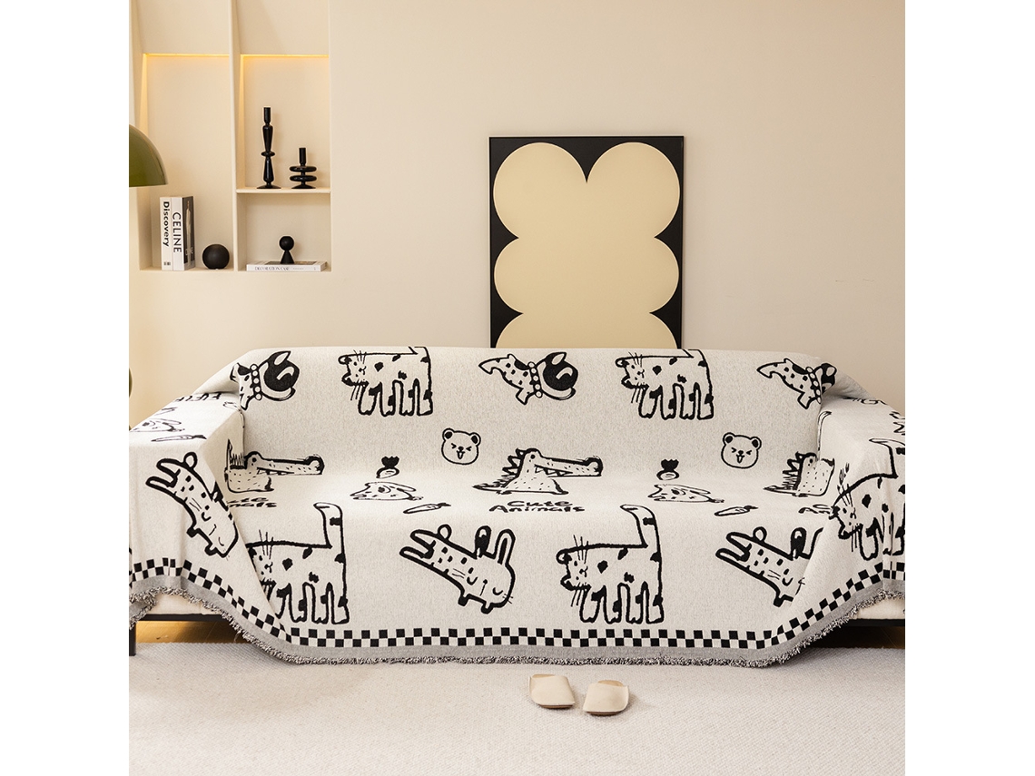 Funda de asiento de sofá antideslizante Protector de cojín de sofá -Animal World 3-180x380CM LUUCOZK