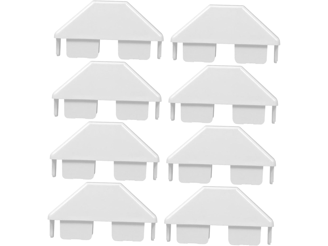 8 Tapas Blancas De Pvc Para Postes De Valla, Forma Plana, Montaje Rápido.