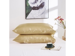 PAQUETE DE 2 fundas de almohada de satén de seda suave y liso-ZT01-91 EVELTEK 51x76CMx (20x30inch)
