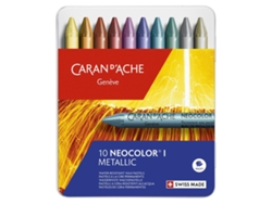 Lápis de Cera CARAN D'ACHE Neocolor I Caja Metálica con 10 Núcleos Metálicos
