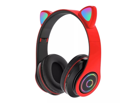 Auriculares para niños, Bluetooth 5.0, micrófono inteligente con cancelación de ruido,Rojo CHRONUS