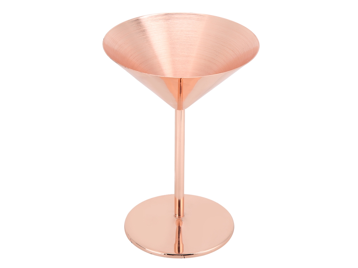 Copa De Vino De Acero Inoxidable 304, Color Oro Rosa, Para Champán Y Cócteles, 200 Ml.