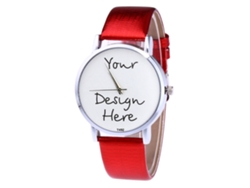 Reloj De Pareja Zhoulianfa Con Correa De Cuero Pu Unisex De Cuarzo Rojo