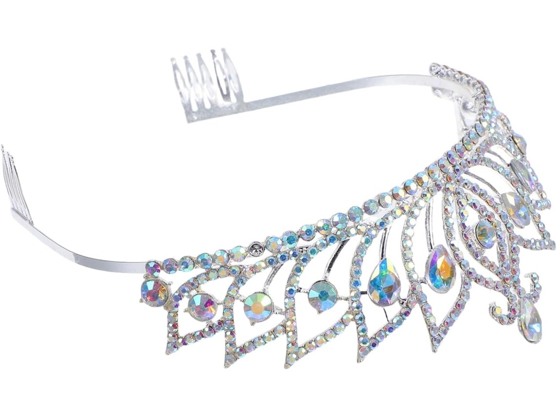 Tiara De Strass Com Coroa, Acessório De Fantasia Para Festa De Aniversário Para Meninas.