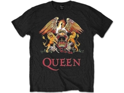 Camiseta ROCK OFF Queen - Classic Crest Negro (Talla: L)