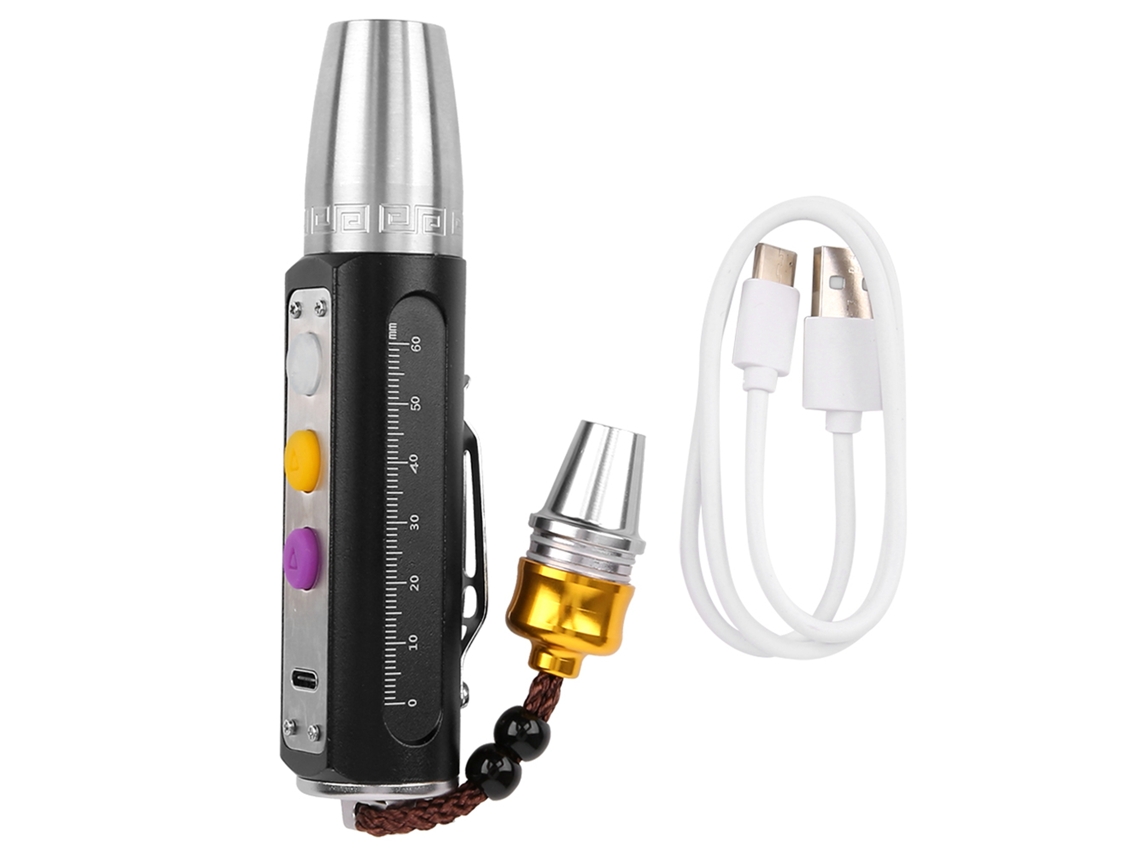 Linterna USB recargable 2026 con 3 LED para identificar joyas, jade y gemas.