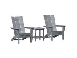 Maison Exclusive - Silla De Jardín 3 Pcs Gris Claro 80.5 X 74.5 X 92 Cm