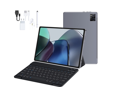 Tablet VANWIN T60 Teclado Bluetooth Funda de Piel Auriculares Stylus (10.36'' -128GB -6GB RAM - Wi-Fi-GPS-4G - gris)