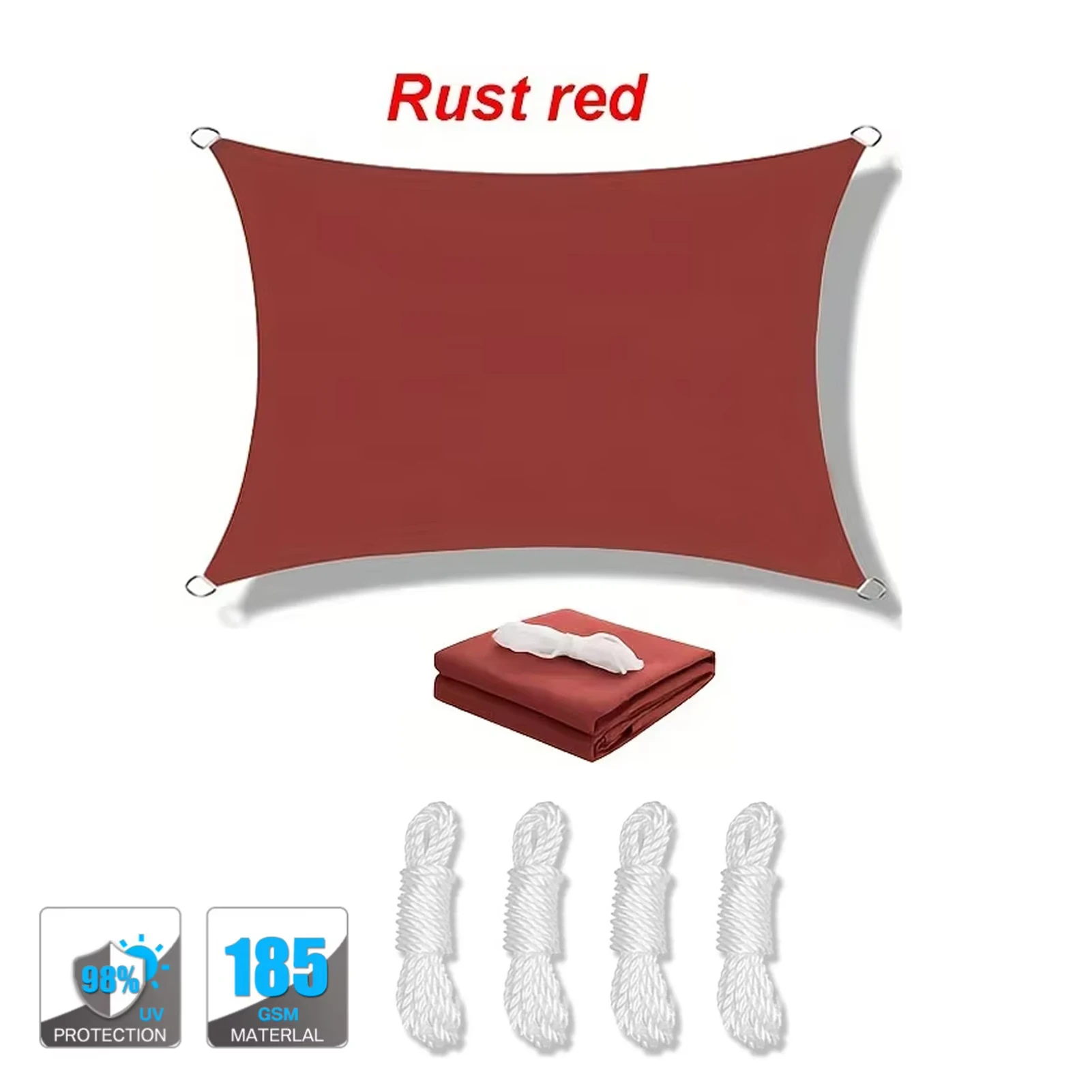 (rojo Oscuro, 200x400cm) Toldo Impermeable, Protección Uv Del 95%, Alta Densidad, Transpirable, Apto Para Patios, Piscinas, Etc.
