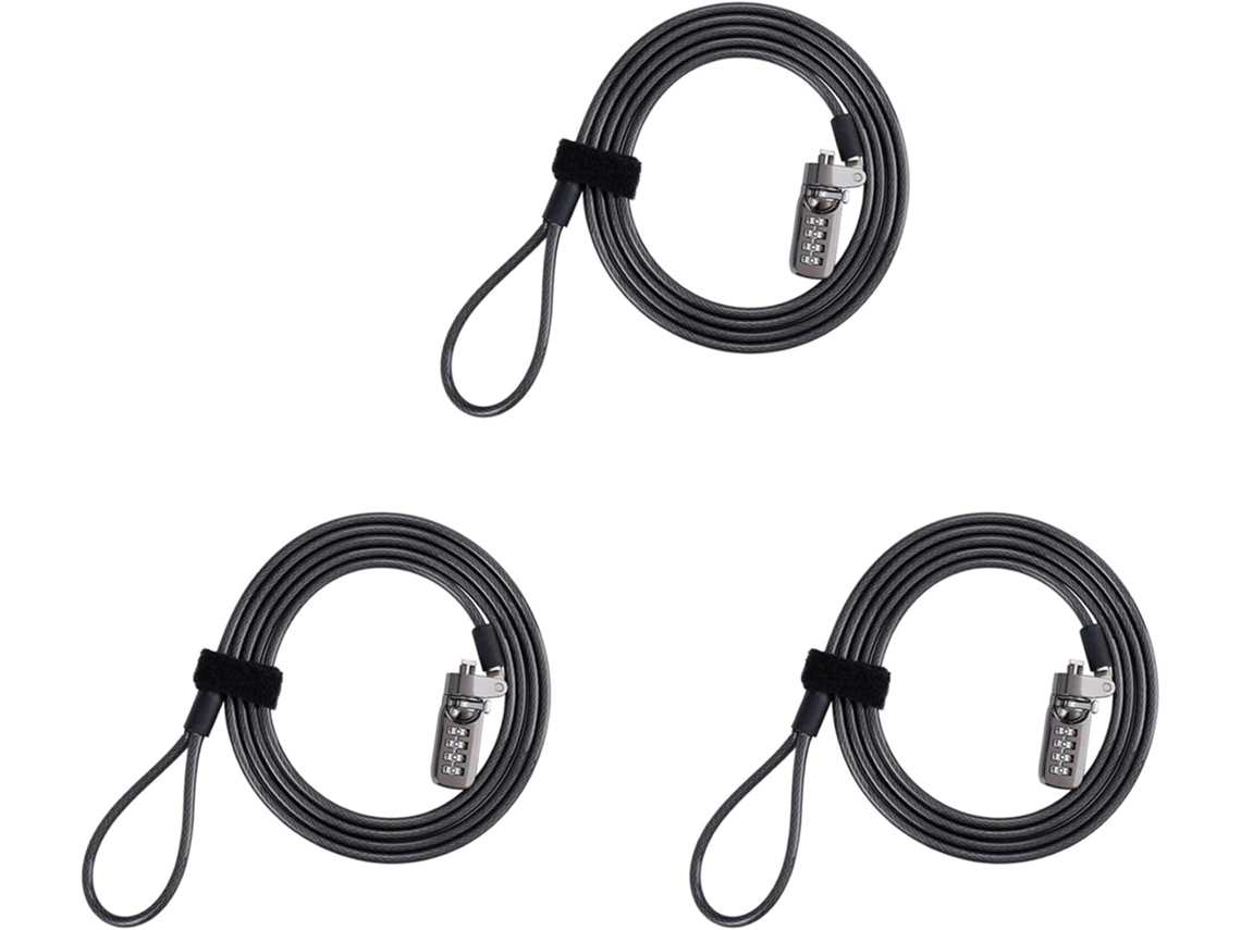 Cable De Seguridad Antirrobo Con Combinación Para Portátil 3x
