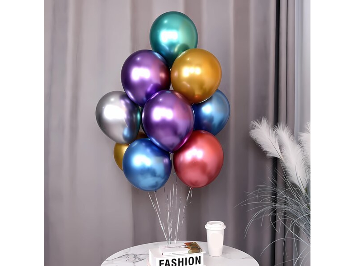 20 globos de látex cromados metálicos Vayotoy para fiestas