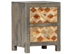 Mesa de Cabeceira LOVELY HOME Mesinha 40X30X50Cm Madeira Mangueira Maciça Cinzento