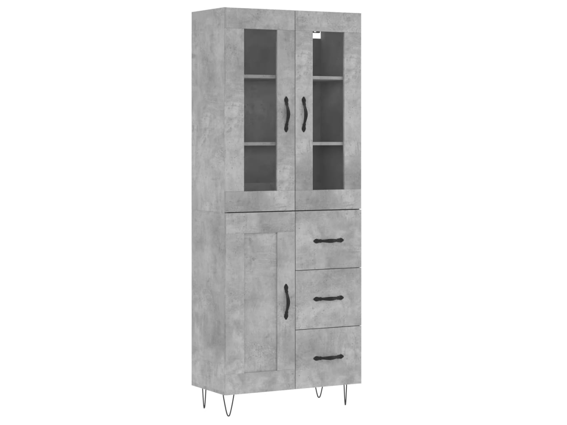 Maison Exclusive - Aparador Alto Madera Contrachapada Gris Hormigón 69,5x34x180 Cm