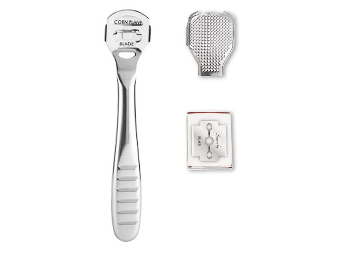 Raspador De Callos Para Pies Con Estuche Y Cuchillas De Repuesto, Juego De Herramientas De Pedicura Con Mango Antideslizante
