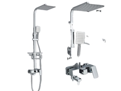 Juego de grifo de ducha de pared con efecto lluvia para bañera, 3 vías, 12 pulgadas F