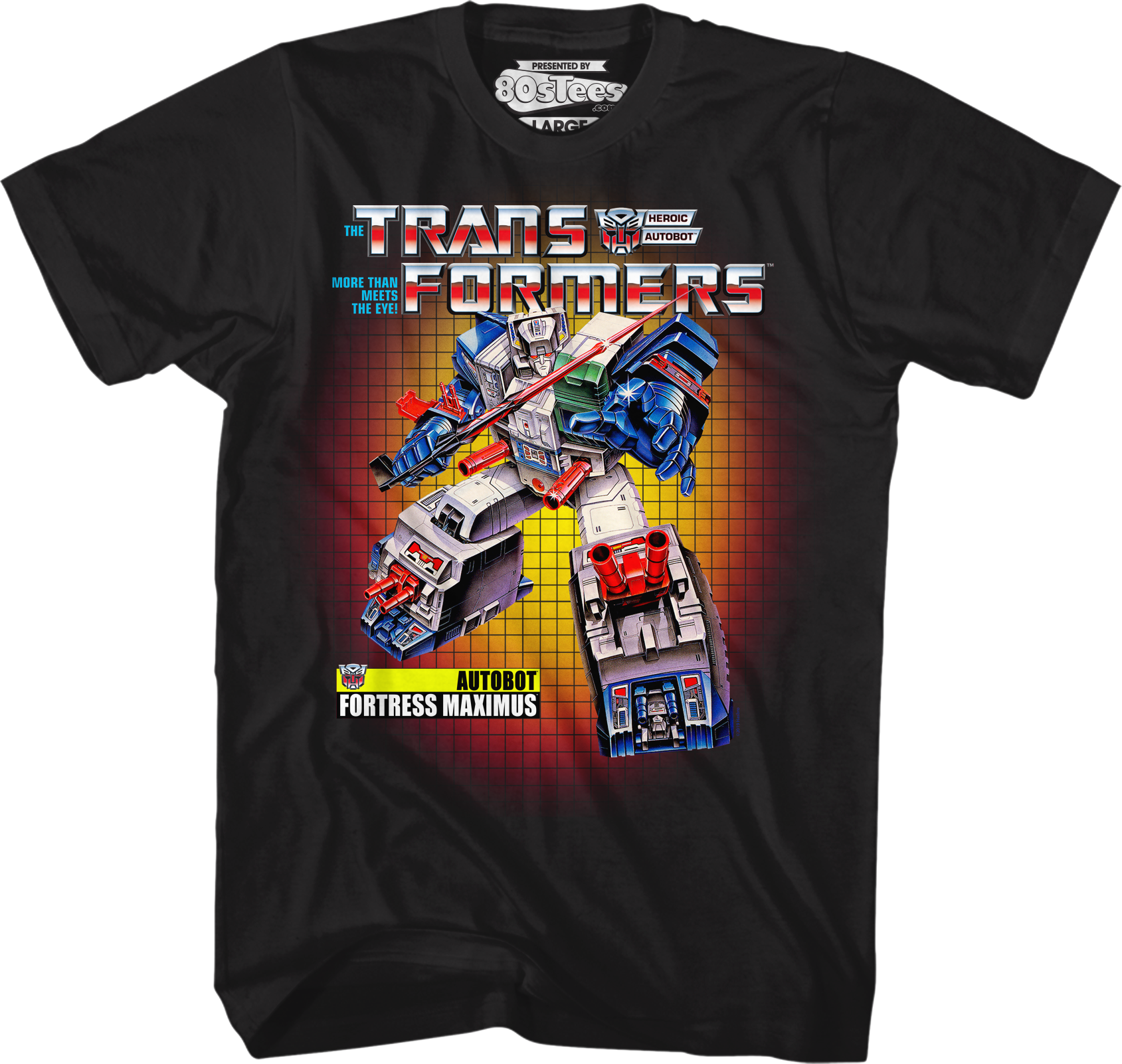 Camisetas Unisex DEEPSTONE Box Art Fortress Maximus Transformers Negro (S)