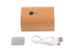 Bj-luz De Parede Led Para Escadas Com Sensor Dusk To Dawn, Madeira De Faia, Recarregável Usb, Iluminação Em Ambos Os Lados E Íman
