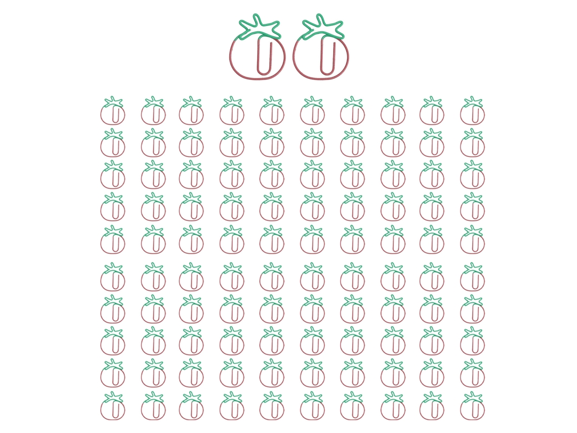 100 Bonitos Clips De Papel Con Forma Metálica, Ligeros Y Portátiles Para Clasificar Documentos.