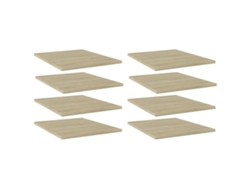 vidaXL Estante de estantería 8 uds aglomerado roble Sonoma 40x50x1,5cm