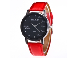 Reloj De Pulsera Analógico De Cuarzo Con Esfera Redonda, Estilo Moderno Y Duradero (rojo)