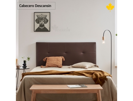 Cabecero Tapizado DESCANSIN Tela de Polipiel Liso (105 cm - Wengue)