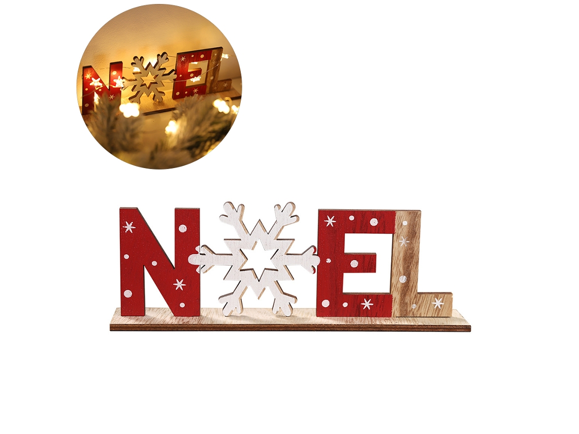 Decoración Navideña De Madera: Letras, Papá Noel, Muñeco De Nieve, Copo De Nieve, Mesa, Adornos Festivos.