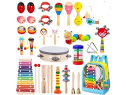 Cuich Pandereta de Mano Instrumento Musical de Madera Juguete Educativo para niños de 3 a 5 años