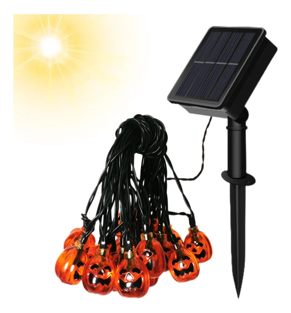 Nuevas luces solares de calabaza de Halloweenvayotoy