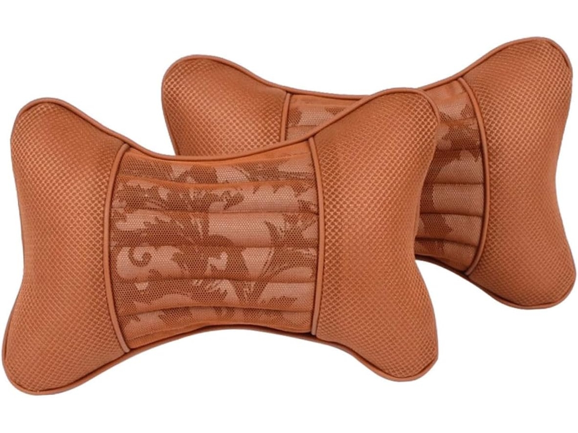 1 Par De Almohadas Ergonómicas Para El Cuello Del Coche, Extraíbles Y Lavables, Con Soporte Para El Cuello Y Función De Masaje Confortable.