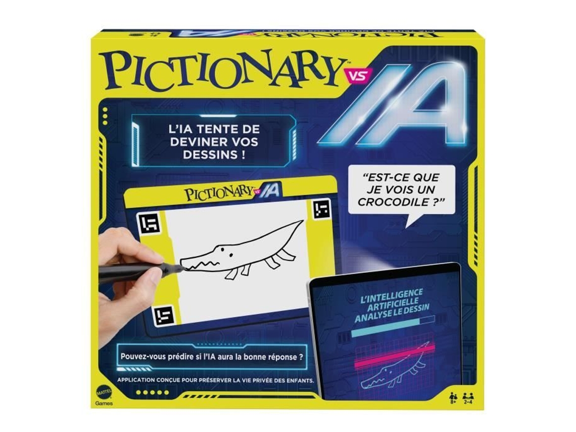 Pictionary Vs AI Juego familiar Pictionary Vs AI para niños y adultos de 2 a 4 jugadores Mattel Games Hyh76