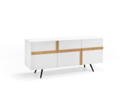 Ginger - Aparador con 3 puertas (180 x 80 H cm) en Melamina Blanca STONES