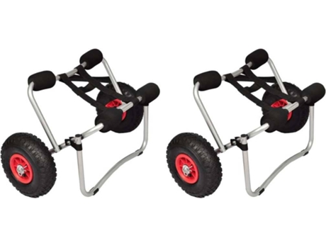 vidaXL Carrito de kayak 2 unidades aluminio