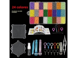 (24 Colores - 6000 Piezas) Juego De Cuentas Para Hacer Tú Mismo, Que Incluye Cuentas De Agua Mágicas Creativas Y Un Tablero De Rompecabezas.