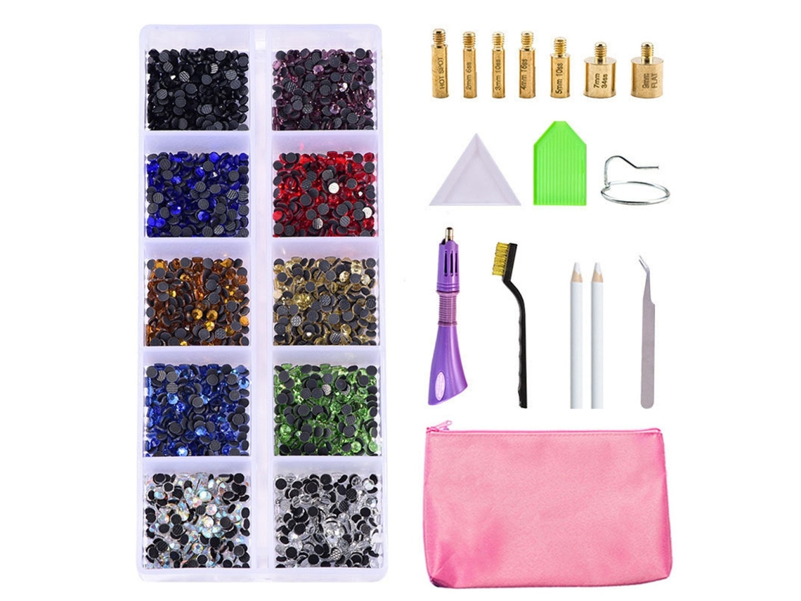 Juego de pedrería y aplicador de pedrería, Longziming, multicolor