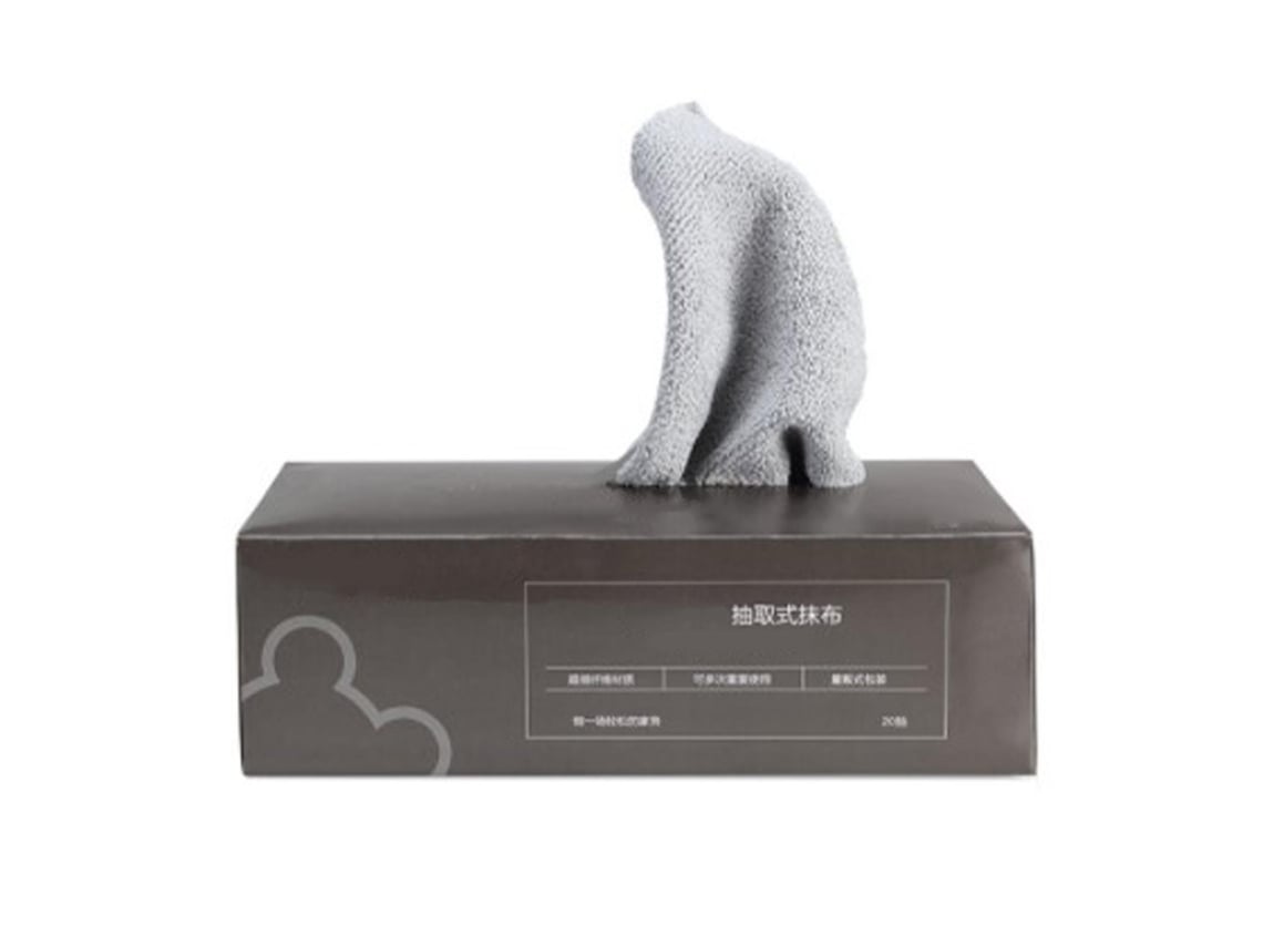 Baok - Paquete de 20 paños de limpieza desechables de microfibra, toallas removibles para el hogar y la cocina, color gris.