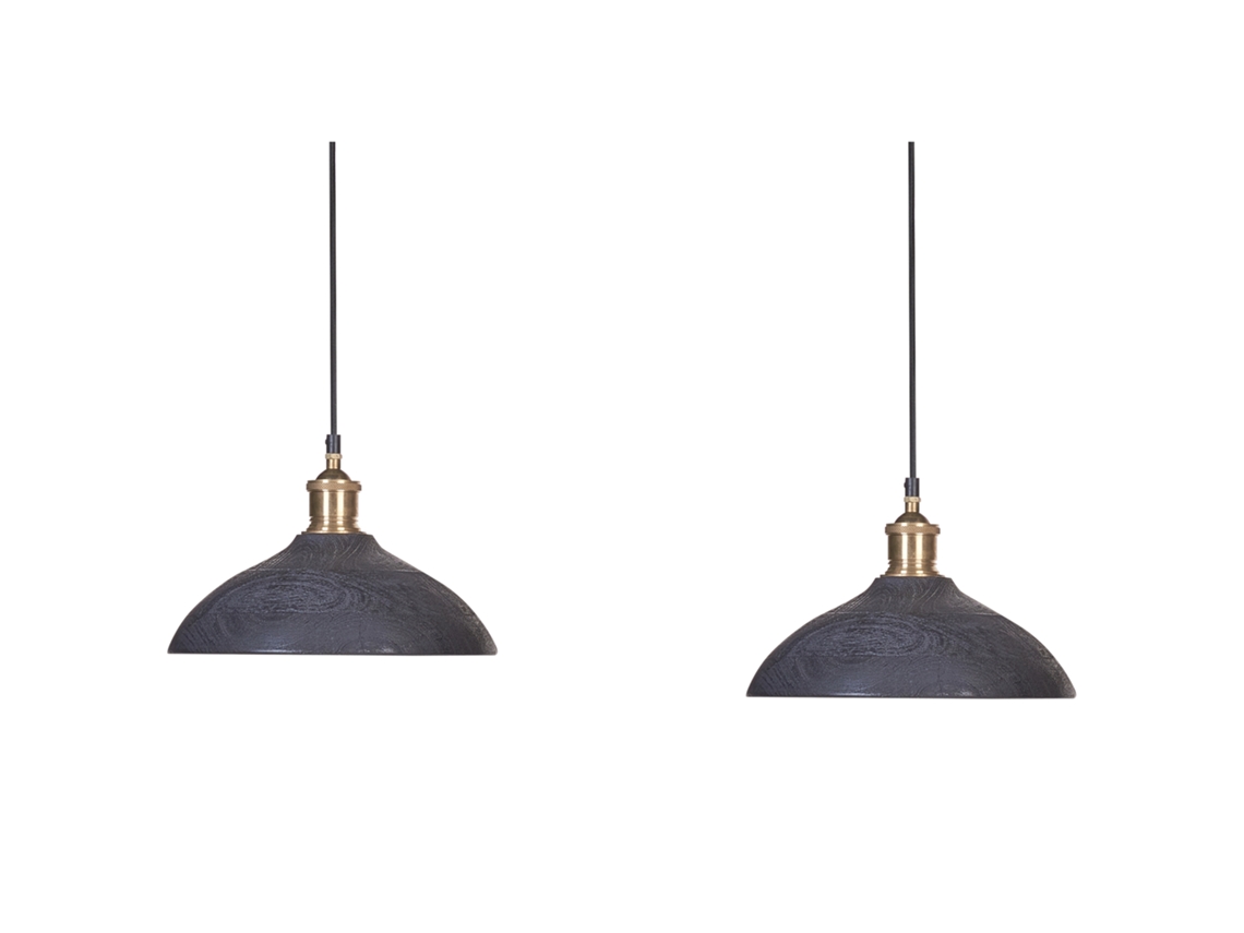 Lámpara de techo BELIANI Cheyyar de Madera de mango Negro 65x14x126