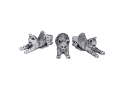 3 Macetas de Resina con Figuras de Gatos para Decoración