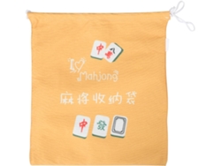 Bolsa De Almacenamiento Portátil Para Fichas De Mahjong, Tela Oxford Amarilla, Con Cordón Ajustable.