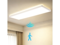 Zmh Lámpara De Techo Led Blanca De 58x20cm Y 24w Con Detector De Movimiento Por Radar Para Taller Pasillo Cocina Y Sala De Estar