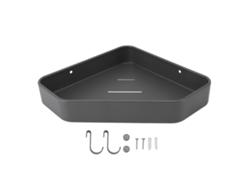 Toallero de gran capacidad, sencillo y ligero, de aluminio, esquinero, para baño, color gris