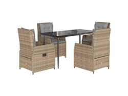 Maison Exclusive - Set Comedor De Jardín 5 Pzas Con Cojines Ratán Sintético Beige