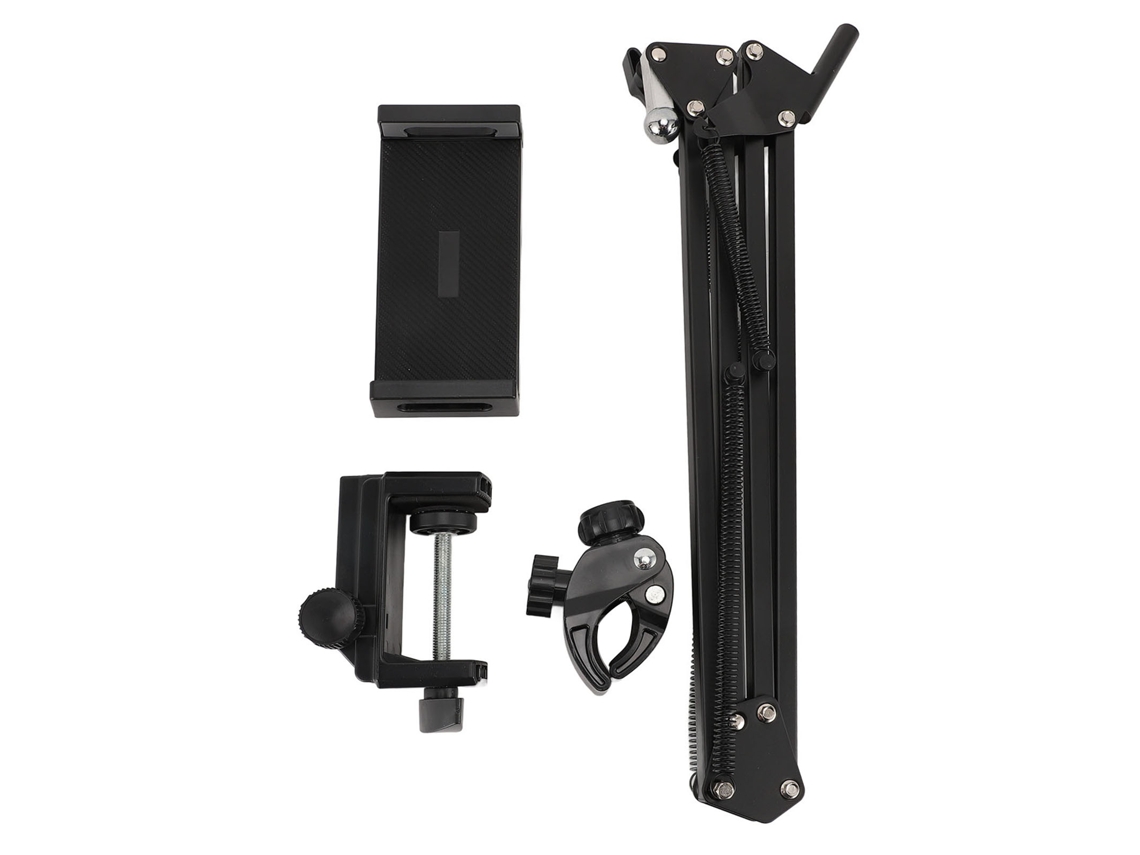 Soporte De Mesa Ajustable De Acero Inoxidable Para Secador De Pelo Con Soporte Para Teléfono