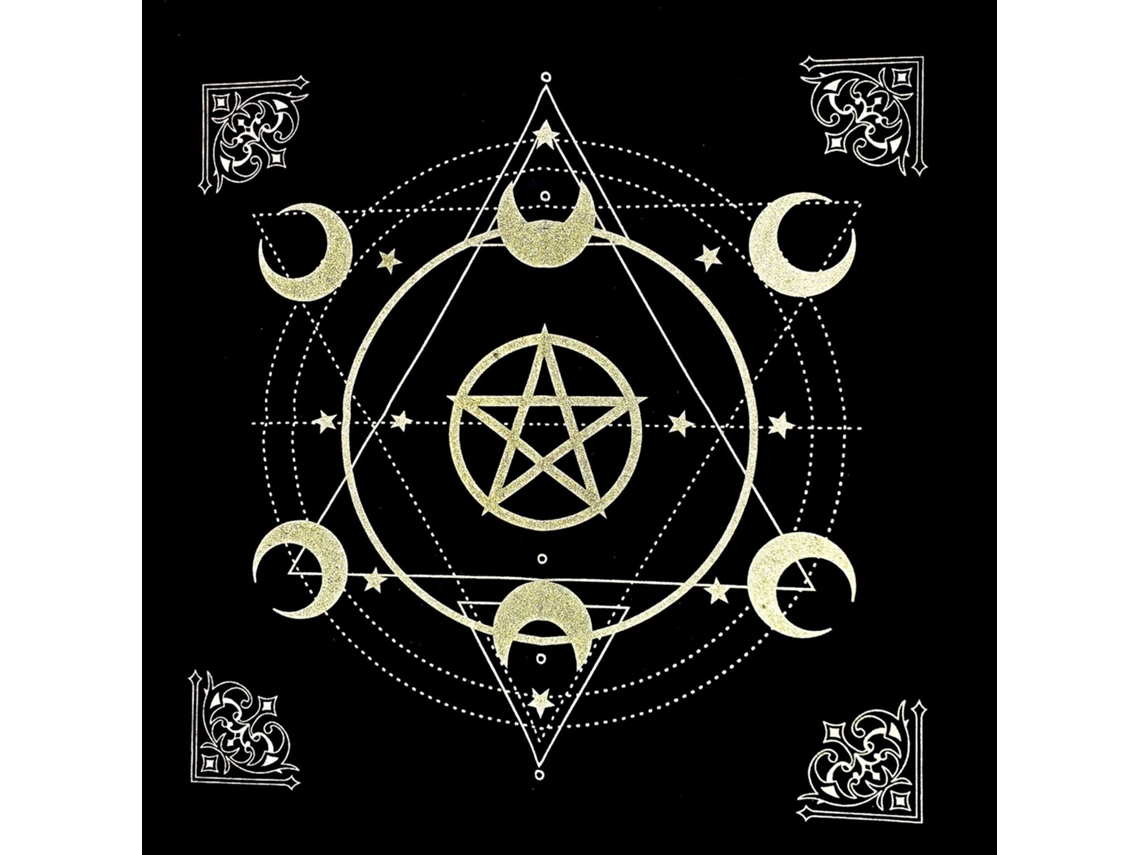 Mantel de franela con diseño de cuadrados del tarot 49 cm x 49 cm F SIURN