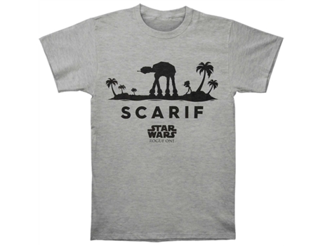 Camiseta ROCKINSTONE Star Wars Rogue One At-At Silhouette Scarif (XXL)