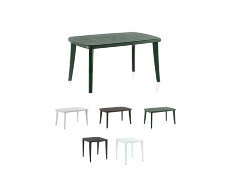 Mesa para Interior e Exterior - Mesa de Plástico para Jardín Com Protección UV Verde 140x80x73 cm