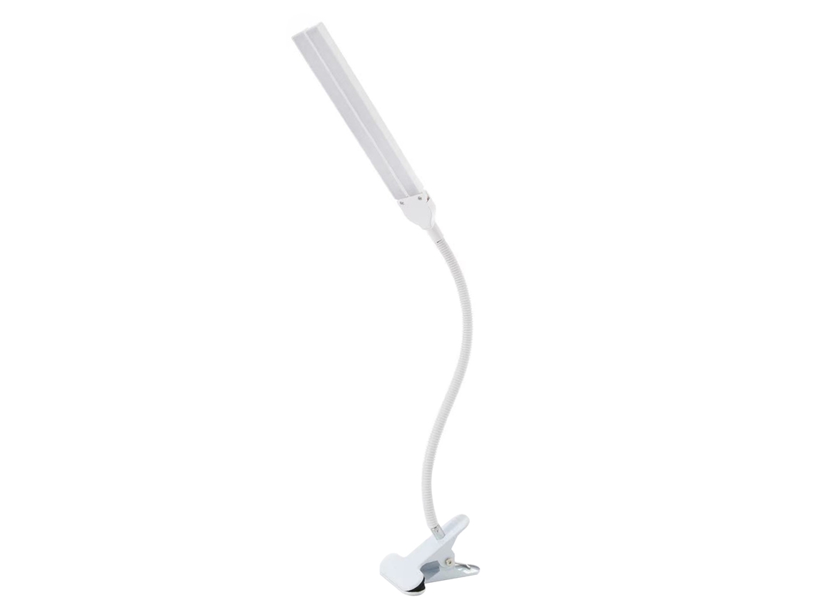 2026-lámpara De Escritorio Con Pinza De Doble Cabeza Led Ajustable Para Lectura Estudio Dormitorio Niños Blanco