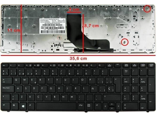 Teclado para Portátil HP Probook 6560B Negro Sin Pointstick