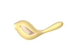 Vibrador de succión 2 en 1 con vibración de 10 frecuencias Succión de 3 frecuencias (Amarillo) YIZHOOD